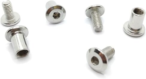 Screw Post Fit for 5/16 inch(8mm) Hole Dia, Male M6x12mm Female 12mm Hex Drive Binding Bolts for Leather Wood Furniture, Stainless Steel Silver 5 Sets in Saudi Arabia