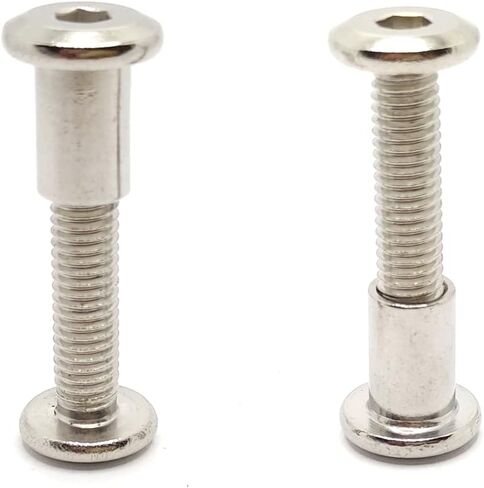 Screw Post Fit for 5/16 inch(8mm) Hole Dia, Male M6x12mm Female 12mm Hex Drive Binding Bolts for Leather Wood Furniture, Stainless Steel Silver 5 Sets in Saudi Arabia