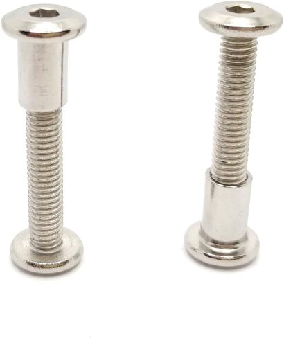 Screw Post Fit for 5/16 inch(8mm) Hole Dia, Male M6x12mm Female 12mm Hex Drive Binding Bolts for Leather Wood Furniture, Stainless Steel Silver 5 Sets in Saudi Arabia