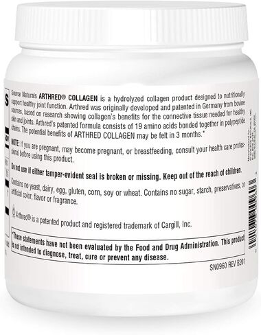 Source Naturals Arthred Collagen Protein Powder - Unflavored Quick Dissolve Hydrolyzed Peptides - Anti Aging Support For Bone, Joint & Skin Health - 9 oz (30 Servings) in Saudi Arabia