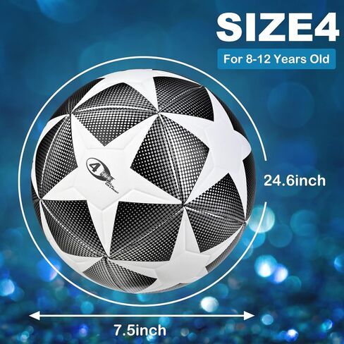 Sports Soccer Ball, Size 4 Traditional Soccer Balls for Toddler Youth Kid Adult Training Outdoor Backyard (Not Included Pump) in Saudi Arabia