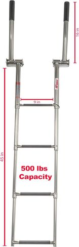 Extreme Max 3006.8804 Undermount Telescoping Pontoon, Dock, and Swim Raft Ladder with Hidden Handle and Rubber Grips - 4-Step in Saudi Arabia