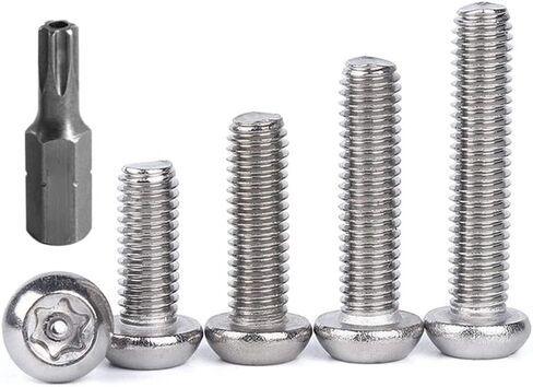Stainless Steel Button Head Screws Torx Machine Screws M5 Sheet Metal Screws Security Silver Screws Anti-Theft Tamper Proof. (M5*50mm * 25pcs) in Kuwait