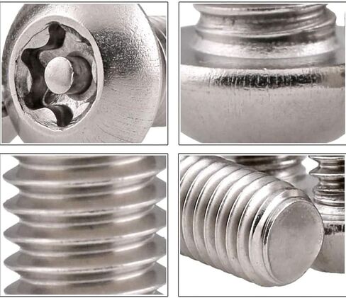 Stainless Steel Button Head Screws Torx Machine Screws M5 Sheet Metal Screws Security Silver Screws Anti-Theft Tamper Proof. (M5*50mm * 25pcs) in Kuwait