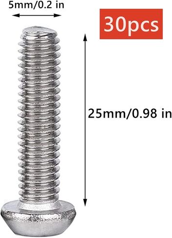 Stainless Steel Button Head Screws Torx Machine Screws M5 Sheet Metal Screws Security Silver Screws Anti-Theft Tamper Proof. (M5*50mm * 25pcs) in Kuwait