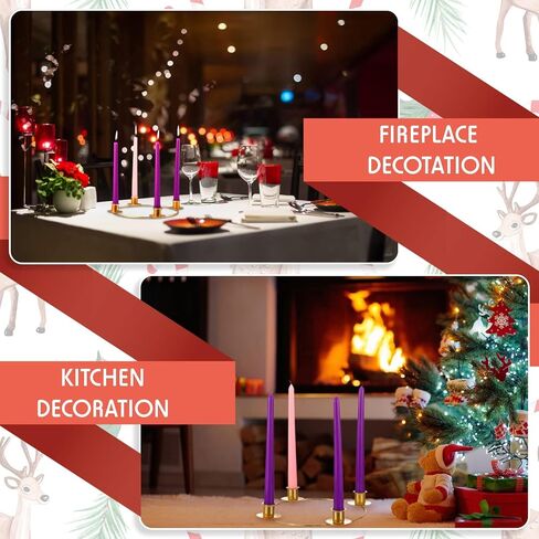 6 Pcs 8.3 inch Christmas Advent Wreath Ring Advent Ring Candle Holder Gold Candle Wreaths Rings Metal Wrought Iron Candlestick Taper Metal Candle Holder for Christmas Advent Home Table Decorations in Saudi Arabia