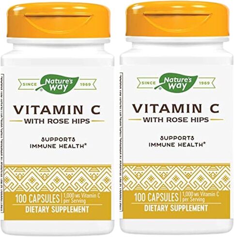 Nature's Way Vitamin C with Rose Hips - Powerful Antioxidant Protection* - Supports Immune Function* - Strengthens Collagen for Healthy Skin* - Gluten Free - 100 Capsules (Pack of 2) in Saudi Arabia