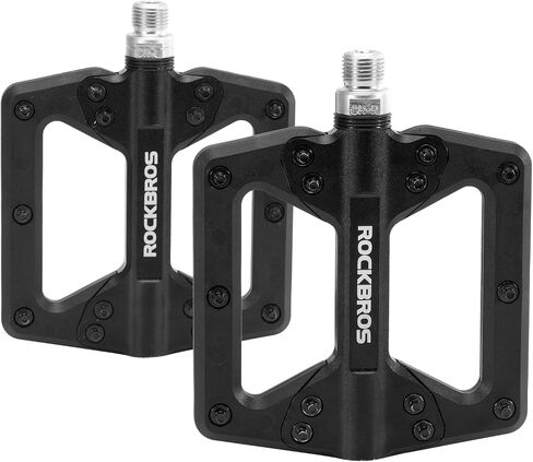 ROCKBROS Mountain Bike Pedals Flat MTB Pedals Non-Slip Lightweight Nylon Fiber Bicycle Platform Pedals for BMX MTB 9/16" in Saudi Arabia