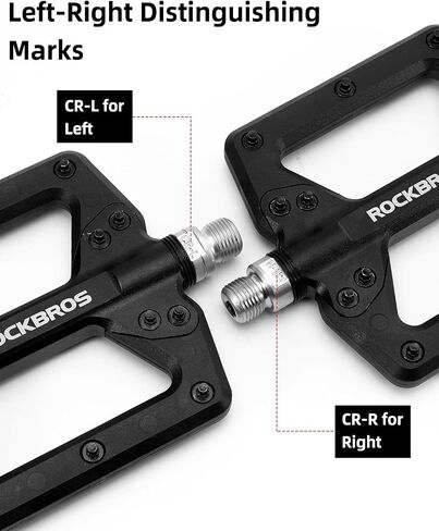 ROCKBROS Mountain Bike Pedals Flat MTB Pedals Non-Slip Lightweight Nylon Fiber Bicycle Platform Pedals for BMX MTB 9/16" in Saudi Arabia