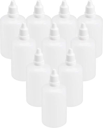 100 مللي زجاجات بلاستيكية صغيرة لقطرة الفم 10 قطعة زجاجات قطارة فارغة قابلة للعصر قطارة سائلة للعين مع أغطية in Kuwait