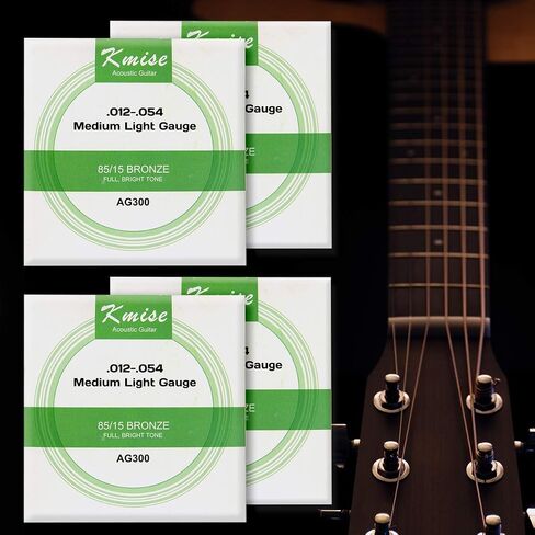 4 Sets Kmise Acoustic Guitar String Phosphor Bronze Medium Light Gauge 0.012-0.054 inch AG300 in Saudi Arabia