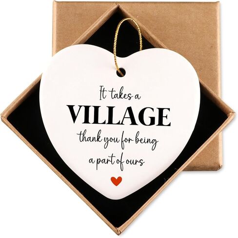Appreciation Gifts It Takes A Village Thank You for being A Part of Ours, Ceramic Heart Christmas Ornament Appreciation Meaningful Gifts for Coworkers Employee Bosses Teacher in Kuwait