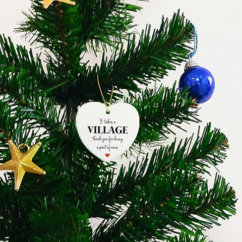 Appreciation Gifts It Takes A Village Thank You for being A Part of Ours, Ceramic Heart Christmas Ornament Appreciation Meaningful Gifts for Coworkers Employee Bosses Teacher in Kuwait