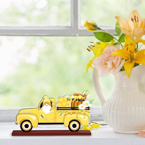 6 Piece Bee Baby Shower Decorations Bee Table Decor Honeybee Bee Gnome Honeycomb Wooden Table Signs Bee Table Centerpiece for Baby Shower Bee Birthday Party Decorations in Saudi Arabia