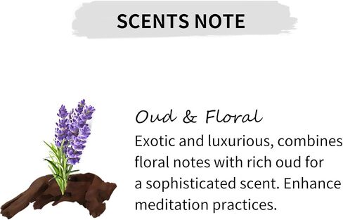 HuaCense Oud Floral Incense Sticks - 90 Sticks - Natural Serene Incense Smokeless Insence-Sticks Slow Burn for Meditation Spiritual Practices - Serene Seaside in Saudi Arabia
