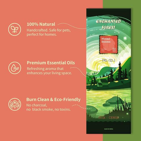 HuaCense Oud Floral Incense Sticks - 90 Sticks - Natural Serene Incense Smokeless Insence-Sticks Slow Burn for Meditation Spiritual Practices - Serene Seaside in Saudi Arabia