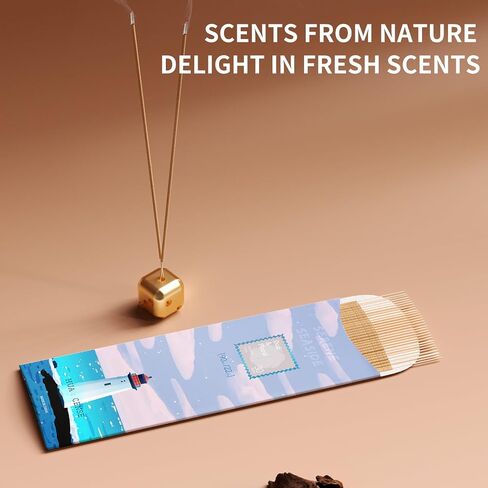 HuaCense Oud Floral Incense Sticks - 90 Sticks - Natural Serene Incense Smokeless Insence-Sticks Slow Burn for Meditation Spiritual Practices - Serene Seaside in Saudi Arabia