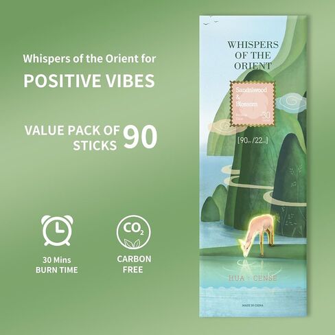 HuaCense Oud Floral Incense Sticks - 90 Sticks - Natural Serene Incense Smokeless Insence-Sticks Slow Burn for Meditation Spiritual Practices - Serene Seaside in Saudi Arabia