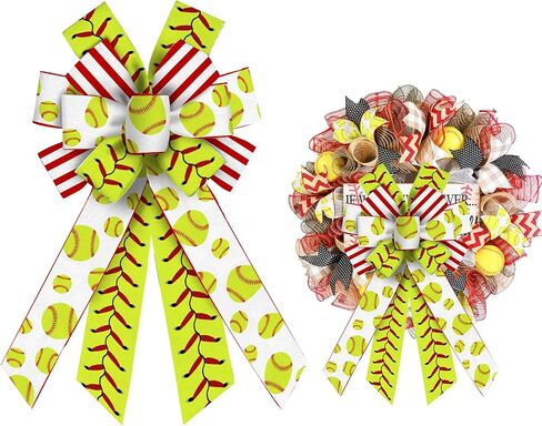 2PCS Golf Bow for Wreath, Sport Golf Balls Bow for Front Door, Burlap Green Golf Balls & Tee Wreath Bow for Sport Team Decoration Party Supplies Indoor Outdoor Wall Ornament Tree Topper in Saudi Arabia
