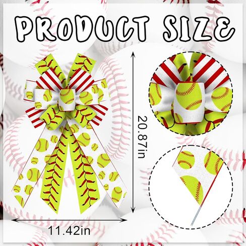 2PCS Golf Bow for Wreath, Sport Golf Balls Bow for Front Door, Burlap Green Golf Balls & Tee Wreath Bow for Sport Team Decoration Party Supplies Indoor Outdoor Wall Ornament Tree Topper in Saudi Arabia
