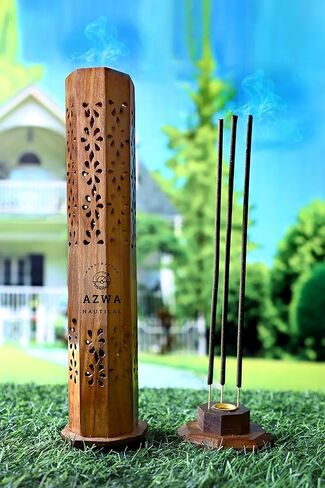 عصا البخور الخشبية وموقد الموقد المخروطي، تابوت مع حجرة تخزين، عضوي صديق للبيئة، حامل عصا التقاط الرماد، نمط ريفي للتأمل، منتجات العطور المنزلية للعلاج العطري (طبيعي) in Kuwait