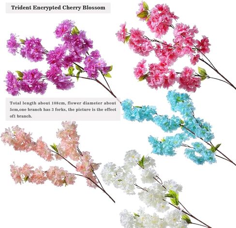 Artificial Cherry Blossom Trees - Fake Flower Background Walls with Simulated Peach Branch and Rattan Design - for Indoor Ceiling Air Conditioning Pipe Ornamental(white) in Saudi Arabia