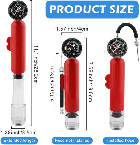 Ball Pump with Pressure Gauge, Dual Action Sports Ball Pump with 6 Needles & 2 Nozzles, Portable Hand Pump Air Inflation for Basketball Soccer Ball Football Volleyball and Others(red) in Saudi Arabia