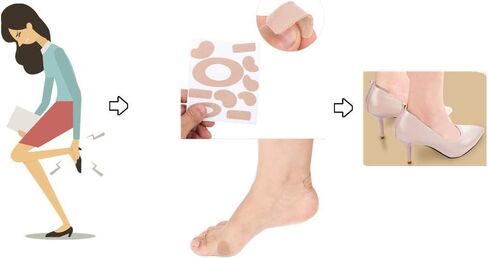Moleskin Tape - Heel Stickers Blister Prevention Pads, First Aid Cushion for Feet Fabric Padding,11 Shapes (55 Pieces) in Saudi Arabia