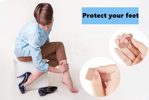 Moleskin Tape - Heel Stickers Blister Prevention Pads, First Aid Cushion for Feet Fabric Padding,11 Shapes (55 Pieces) in Saudi Arabia