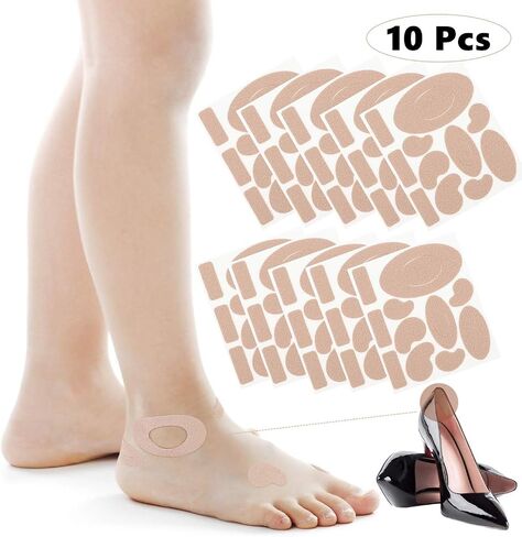 Moleskin Tape - Heel Stickers Blister Prevention Pads, First Aid Cushion for Feet Fabric Padding,11 Shapes (55 Pieces) in Saudi Arabia