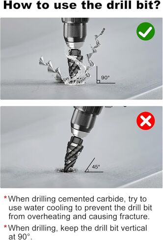 Step Drill Bits,Lytool 3Pcs,1/8"-7/8" Titanium Four Spiral Flute Cobalt Unibit Step Bit Set for Metal,1/4" Hex Shank M35 High Speed Steel Bit for Metal,Stainless Steel,Aluminum,Wood,Plastic in Kuwait