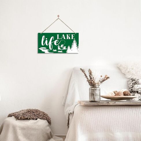 علامة حياة البحيرة، لوحة حائط مزخرفة، ديكور منزل البحيرة، ديكور معلق على البحيرة داخليًا أو خارجيًا، ديكور حائط لغرفة المعيشة وغرفة النوم والمطبخ، ديكور جدار البحيرة المعلق، علامة البحيرة، ديكور منزل البحيرة in Saudi Arabia