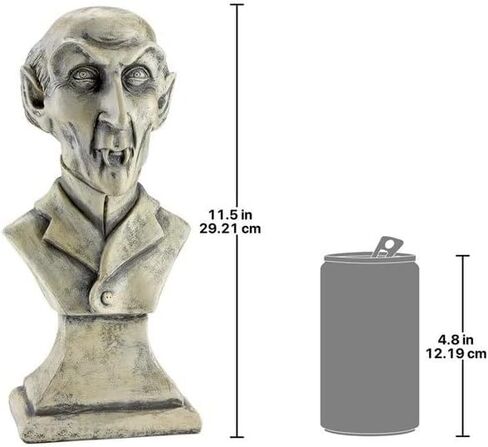 تمثال نصفي لديكور الهالوين من Design Toscano Nosferatu Vampire، مقاس 27.94 سم، لمسة نهائية من الحجر العاجي العتيق in Saudi Arabia