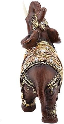 HEEPDD Lucky Wealth Elephant Statue, Lucky Feng Shui Wood Grain Elephant Statue Sculpture Wealth Figurine Gift Home Decoration Collection(L) in Saudi Arabia