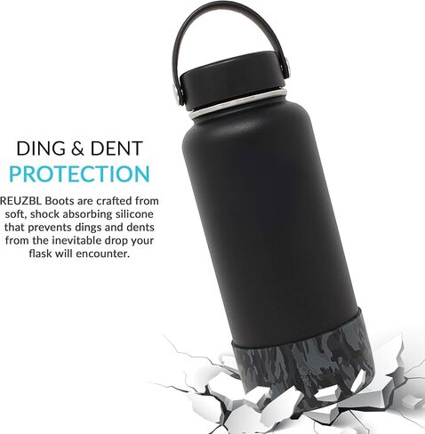 REUZBL Protective Silicone Bottle Boot for Owala FreeSip 40 oz, Hydro Flask 32-40 oz, Iron Flask, Takeya, Thermoflask, and Similar Wide Mouth Water Bottles, Protective Bottle Accessory in Saudi Arabia