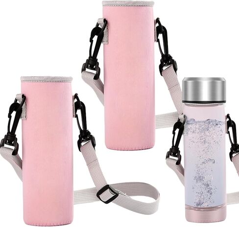 قطعتان من حقيبة زجاجات مياه الهيدروجين، غطاء زجاجة مياه معزول متوافق مع حقيبة زجاجات مياه الهيدروجين سعة 420 مل مع حزام كتف للمشي لمسافات طويلة (زجاجة مياه غير متضمنة) in Kuwait