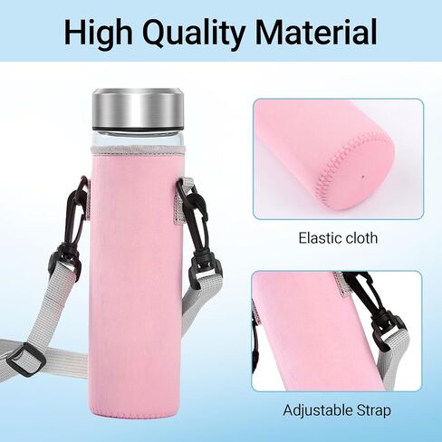قطعتان من حقيبة زجاجات مياه الهيدروجين، غطاء زجاجة مياه معزول متوافق مع حقيبة زجاجات مياه الهيدروجين سعة 420 مل مع حزام كتف للمشي لمسافات طويلة (زجاجة مياه غير متضمنة) in Kuwait