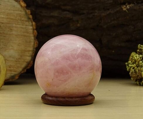 Reikiera Rose Quartz Stone Ball Natural Gemstone Sphere Reiki Crystal Healing with Ring Stand- Choose Size in Saudi Arabia
