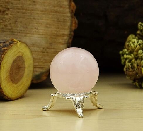 Reikiera Rose Quartz Stone Ball Natural Gemstone Sphere Reiki Crystal Healing with Ring Stand- Choose Size in Saudi Arabia