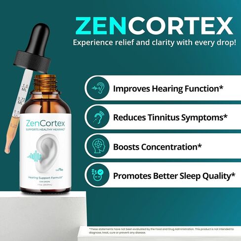 ZenCortex لطنين الأذن، ZenCortex طنين الإغاثة لقطرات الأذن الرنين، ZenCortex 24 لطنين الأذن، ZenCortex Ear Drops أقصى قوة، Zen Cortex علاج طنين قطرات المراجعات (3 عبوات) in Saudi Arabia
