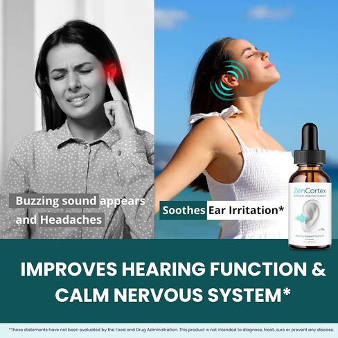 ZenCortex لطنين الأذن، ZenCortex طنين الإغاثة لقطرات الأذن الرنين، ZenCortex 24 لطنين الأذن، ZenCortex Ear Drops أقصى قوة، Zen Cortex علاج طنين قطرات المراجعات (3 عبوات) in Saudi Arabia