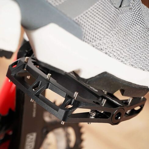 دواسات تحمل محكمة الغلق من الألومنيوم للدراجات الجبلية BMX MTB من VENZO - منصة دراجة كبيرة - 110 مم × 100 مم - دواسات 9/16 بوصة مع مسمار مضاد للانزلاق ومضاد للانزلاق in Kuwait