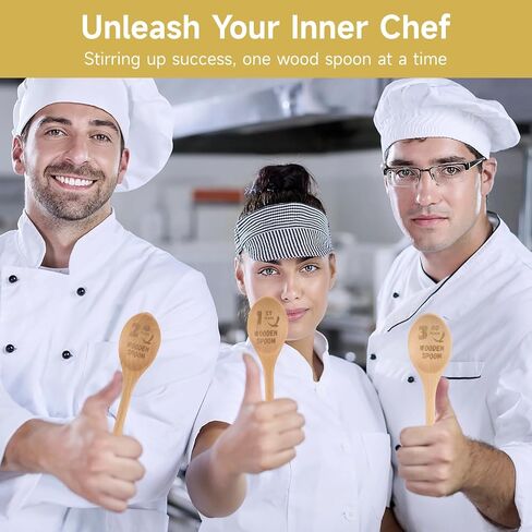 3PCS Chili Cook Off، جوائز ملعقة خشبية مقاس 8 بوصة، أواني طبخ خشبية منقوشة مخصصة، ملاعق خشبية منقوشة بالليزر لحفلة عرض Chili Cook Off in Saudi Arabia