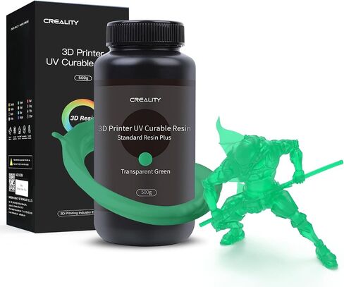 راتنج الطابعة ثلاثية الأبعاد الرسمية Creality 405 نانومتر، راتنج سريع المعالجة بالأشعة فوق البنفسجية، أمان عالي الدقة، رائحة منخفضة معالجة سريعة، راتنج فوتوبوليمر قياسي للطباعة LCD ثلاثية الأبعاد، أخضر شفاف 500 جم in Saudi Arabia