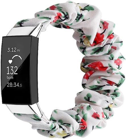 متوافق مع Fitbit Charge 4/3/3 SE Scrunchie لطيف مطبوع مطاطا سولو أربطة دائرية للنساء حزام سوار للشحن 4/3/3 SE للنساء in Saudi Arabia