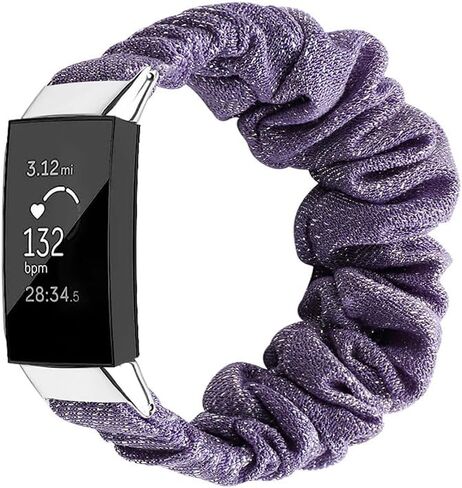 متوافق مع Fitbit Charge 4/3/3 SE Scrunchie لطيف مطبوع مطاطا سولو أربطة دائرية للنساء حزام سوار للشحن 4/3/3 SE للنساء in Saudi Arabia