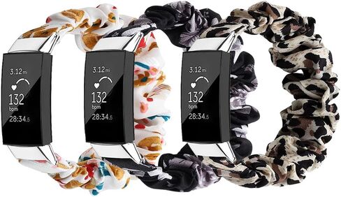 متوافق مع Fitbit Charge 4/3/3 SE Scrunchie لطيف مطبوع مطاطا سولو أربطة دائرية للنساء حزام سوار للشحن 4/3/3 SE للنساء in Saudi Arabia