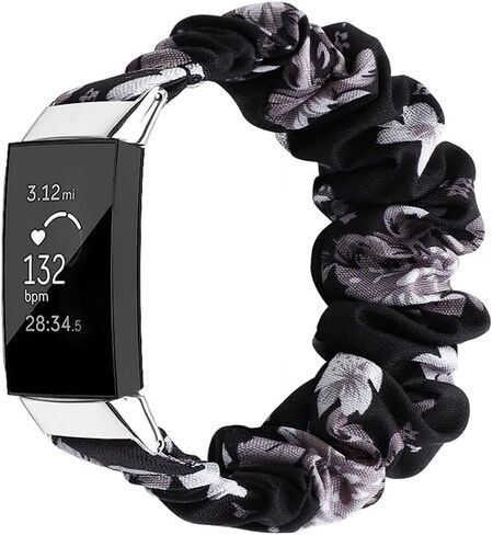 متوافق مع Fitbit Charge 4/3/3 SE Scrunchie لطيف مطبوع مطاطا سولو أربطة دائرية للنساء حزام سوار للشحن 4/3/3 SE للنساء in Saudi Arabia