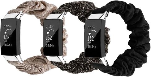 متوافق مع Fitbit Charge 4/3/3 SE Scrunchie لطيف مطبوع مطاطا سولو أربطة دائرية للنساء حزام سوار للشحن 4/3/3 SE للنساء in Saudi Arabia