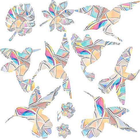 30PCS Birds Rainbow Window Decals to Prevent Bird Strikes, Reusable Bird Window Strike Prevention to Stop Birds from Hitting Windows, Sun-Catchers Sticker Bird Anti-Collision Window Stickers in Saudi Arabia
